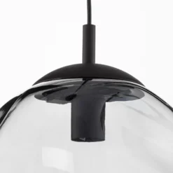 Glas-Hängeleuchte Sol, Ø 35cm, schwarz/rauchgrau