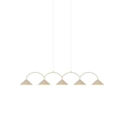 Globen Lighting Hängelampe CURVE 5, beige, 5-flg., 165 cm