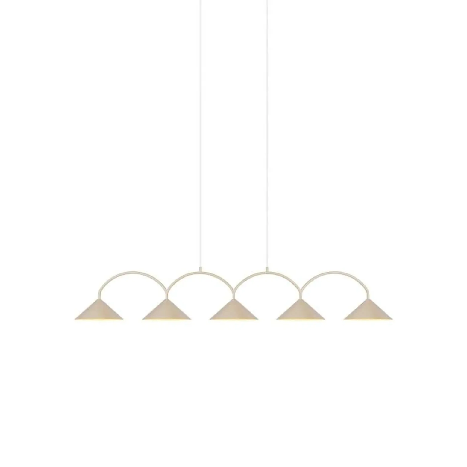 Globen Lighting Hängelampe CURVE 5, beige, 5-flg., 165 cm