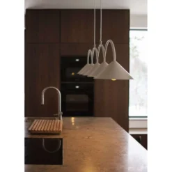 Globen Lighting Hängelampe CURVE 5, beige, 5-flg., 165 cm
