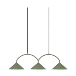 Globen Lighting Hängelampe CURVE 3, grün, 3-flg., 95 cm