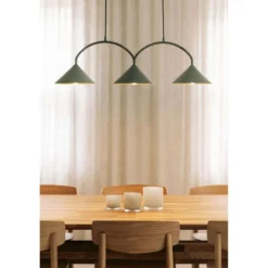 Globen Lighting Hängelampe CURVE 3, grün, 3-flg., 95 cm