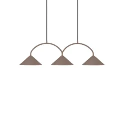 Globen Lighting Hängelampe CURVE, Länge 95 cm, braun, 3-flg.