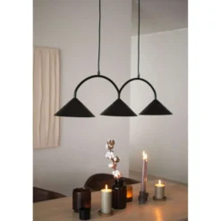 Globen Lighting Hängelampe CURVE 3, schwarz, 3-flg., 95 cm