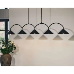 Globen Lighting Hängelampe CURVE 5, schwarz, 5-flg., 165 cm