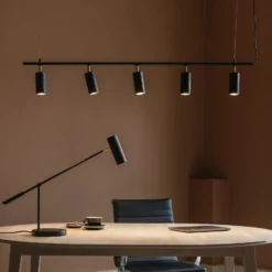 Globen Lighting Pendellampe Hubble 5 schwarz Länge 130cm 3fl