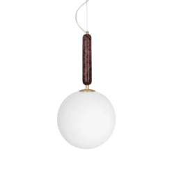 Globen Lighting Pendellampe Torrano, rot, Ø 30 cm, Marmor