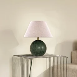 Globen Lighting Tischlampe Castello, grün/beige, Höhe 28 cm