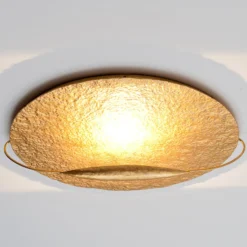 Goldfarbene LED-Deckenlampe Trabant