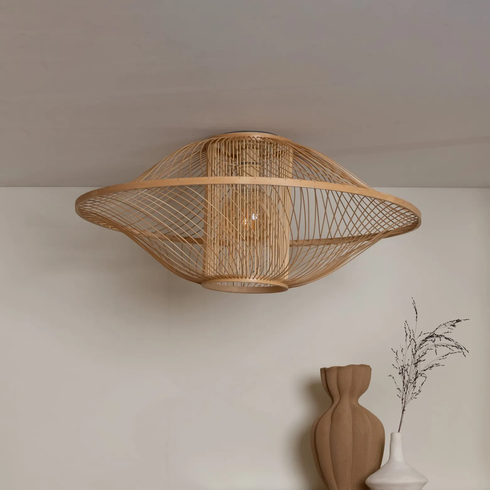 GOOD & MOJO Deckenlampe Maui, natur, Ø 70 cm, Bambus, E27