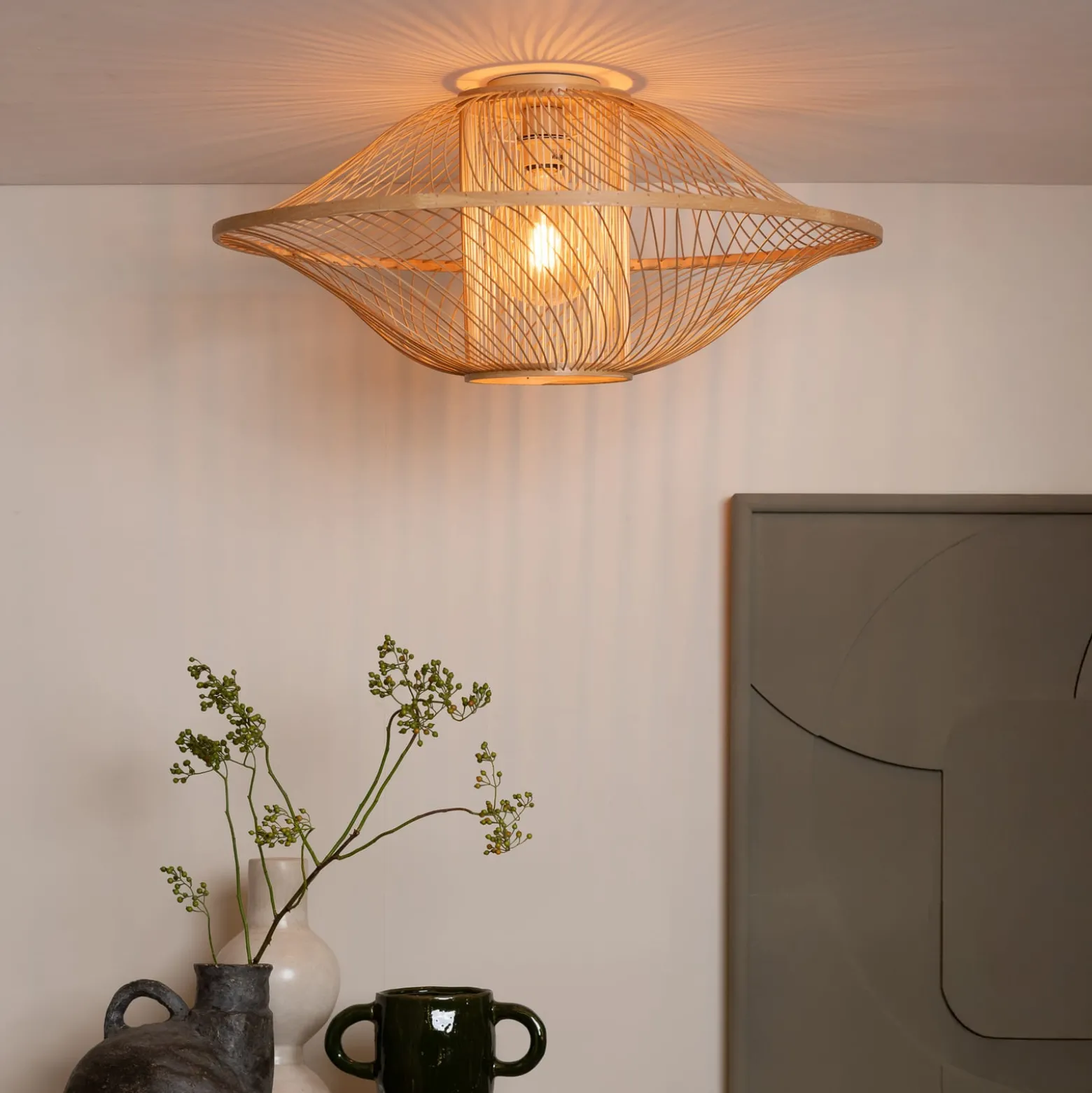 GOOD & MOJO Deckenlampe Maui, natur, Ø 70 cm, Bambus, E27
