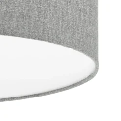 Graue Deckenlampe Pasteri mit Leinenschirm 57 cm