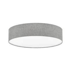 Graue Deckenlampe Pasteri mit Leinenschirm 57 cm