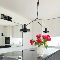GRUPA Arigato Deckenlampe 2-flammig 110cm schwarz