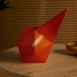 Gubi Akku-Tischleuchte Bagdad, orange, Höhe 36 cm, Metall