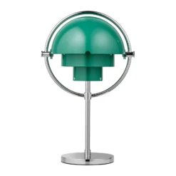 GUBI Akku-Tischleuchte Multi-Lite, chrom/blaugrün, 30 cm