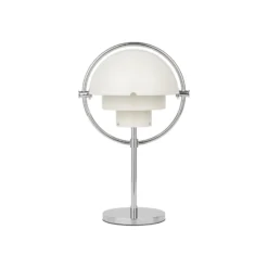GUBI Akku-Tischleuchte Multi-Lite, chrom/weiß, 30 cm