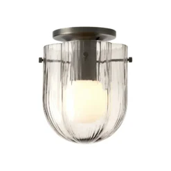 GUBI Deckenleuchte Seine, Messing antik, Glas rauchgrau