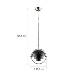 GUBI Hängeleuchte Multi-Lite, Ø 27 cm, chrom/schwarz