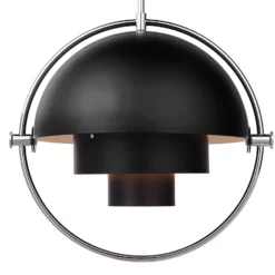 GUBI Hängeleuchte Multi-Lite, Ø 36 cm, chrom/schwarz