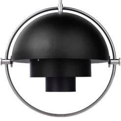 GUBI Hängeleuchte Multi-Lite, Ø 36 cm, chrom/schwarz