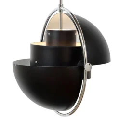 GUBI Hängeleuchte Multi-Lite, Ø 36 cm, chrom/schwarz