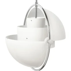 GUBI Hängeleuchte Multi-Lite, Ø 36 cm, chrom/weiß