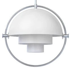 GUBI Hängeleuchte Multi-Lite, Ø 36 cm, chrom/weiß