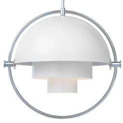 GUBI Hängeleuchte Multi-Lite, Ø 36 cm, chrom/weiß