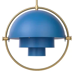 GUBI Hängeleuchte Multi-Lite, Ø 36 cm, messing/blau