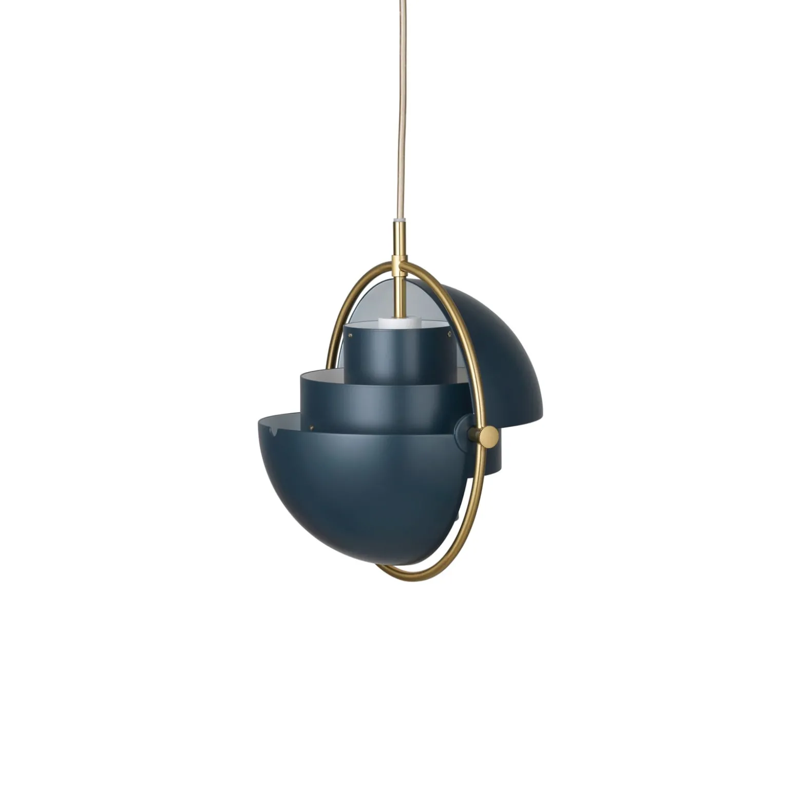 GUBI Hängeleuchte Multi-Lite, Ø 27 cm, messing/dunkelblau