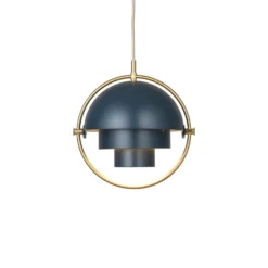 GUBI Hängeleuchte Multi-Lite, Ø 27 cm, messing/dunkelblau