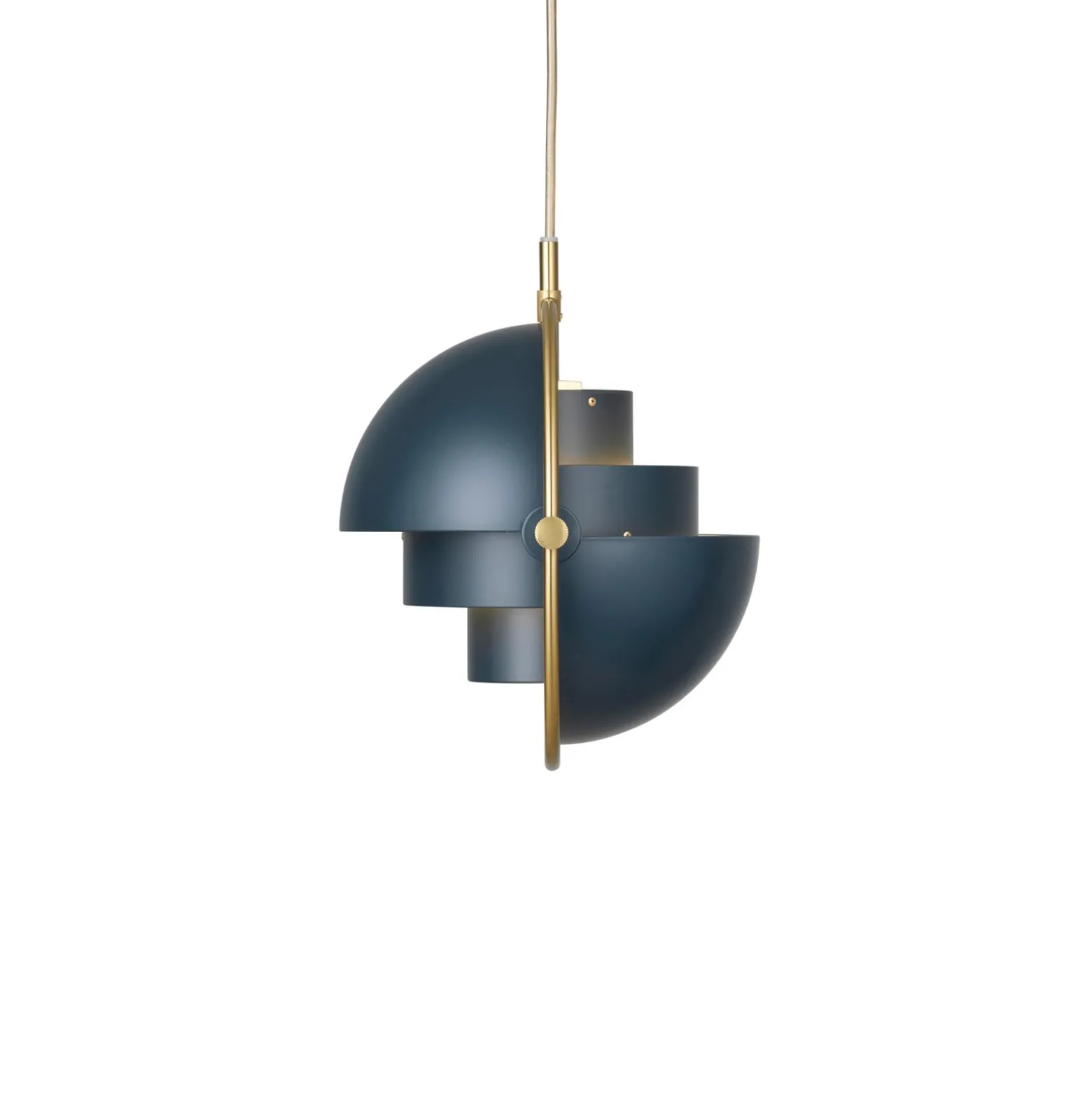 GUBI Hängeleuchte Multi-Lite, Ø 27 cm, messing/dunkelblau