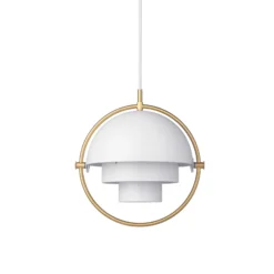 GUBI Hängeleuchte Multi-Lite, Ø 27 cm, messing/weiß