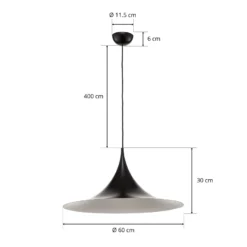 GUBI Hängeleuchte Semi, Ø 60 cm, schwarz