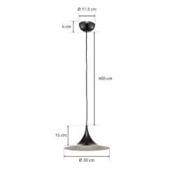 GUBI Hängeleuchte Semi, Ø 30 cm, schwarz