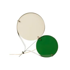 Gubi Tischleuchte Coppia, elfenbein/grün, Metall, Höhe 42 cm