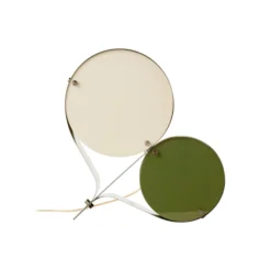 Gubi Tischleuchte Coppia, elfenbein/olivgrün, Höhe 42 cm