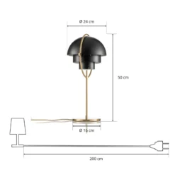 GUBI Tischleuchte Multi-Lite, Höhe 50 cm, messing/schwarz