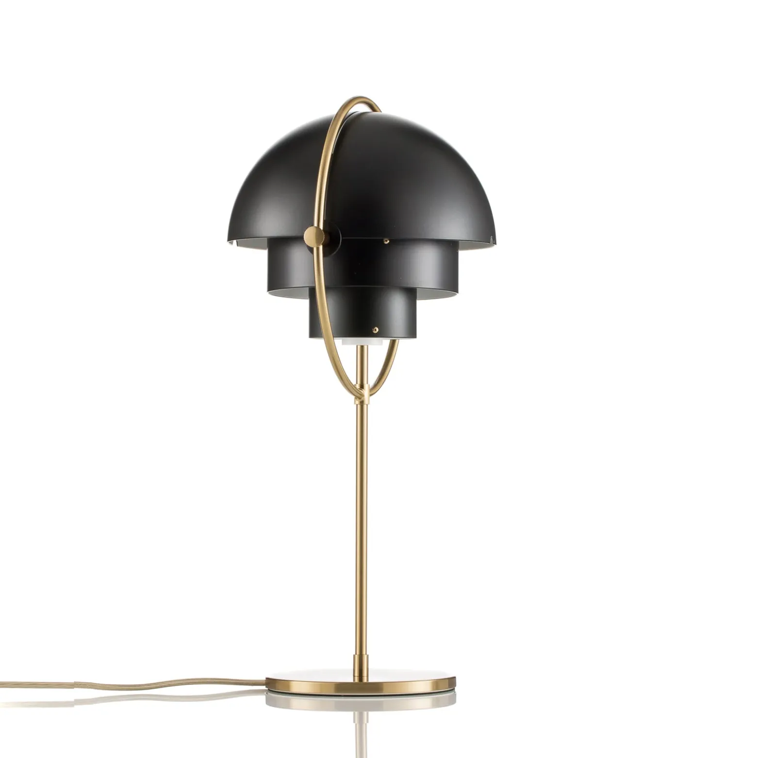 GUBI Tischleuchte Multi-Lite, Höhe 50 cm, messing/schwarz