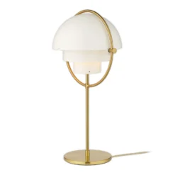 GUBI Tischleuchte Multi-Lite, Höhe 50 cm, messing/weiß
