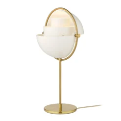 GUBI Tischleuchte Multi-Lite, Höhe 50 cm, messing/weiß