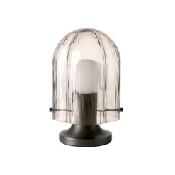 GUBI Tischleuchte Seine, Messing antik, Glas rauchgrau