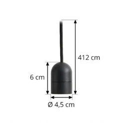 HAY E27-Pendelfassung COMMON, schwarz, Ø 4,5 cm