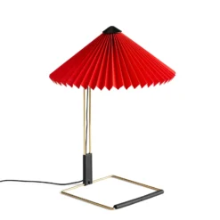 Hay LED-Tischlampe Matin, hellrot/messing, Höhe 38 cm