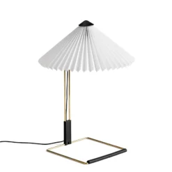 Hay LED-Tischlampe Matin, weiß/messing, Höhe 38 cm