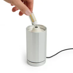HAY LED-Tischleuchte TURN ON, aluminium, Höhe 20 cm, dimmbar