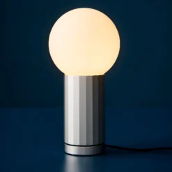 HAY LED-Tischleuchte TURN ON, aluminium, Höhe 20 cm, dimmbar