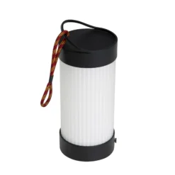 HÜBSCH LED-Akku-Tischleuchte Camp schwarz, Glas, Eisen, IP44
