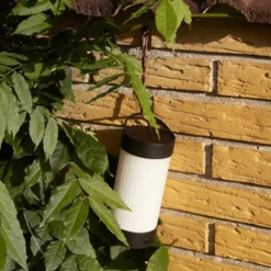 HÜBSCH LED-Akku-Tischleuchte Camp schwarz, Glas, Eisen, IP44